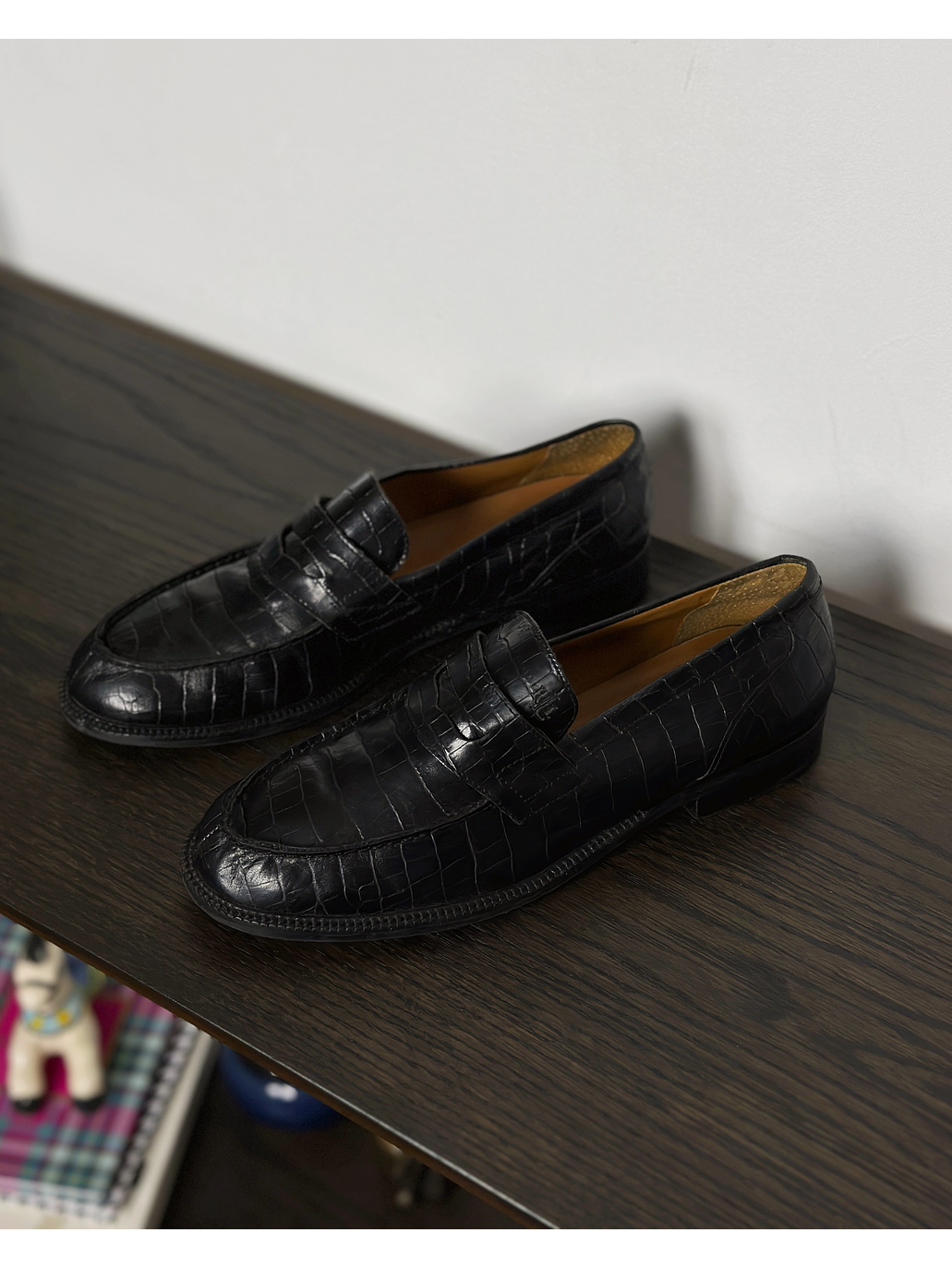 Mocasín negro cuero 5