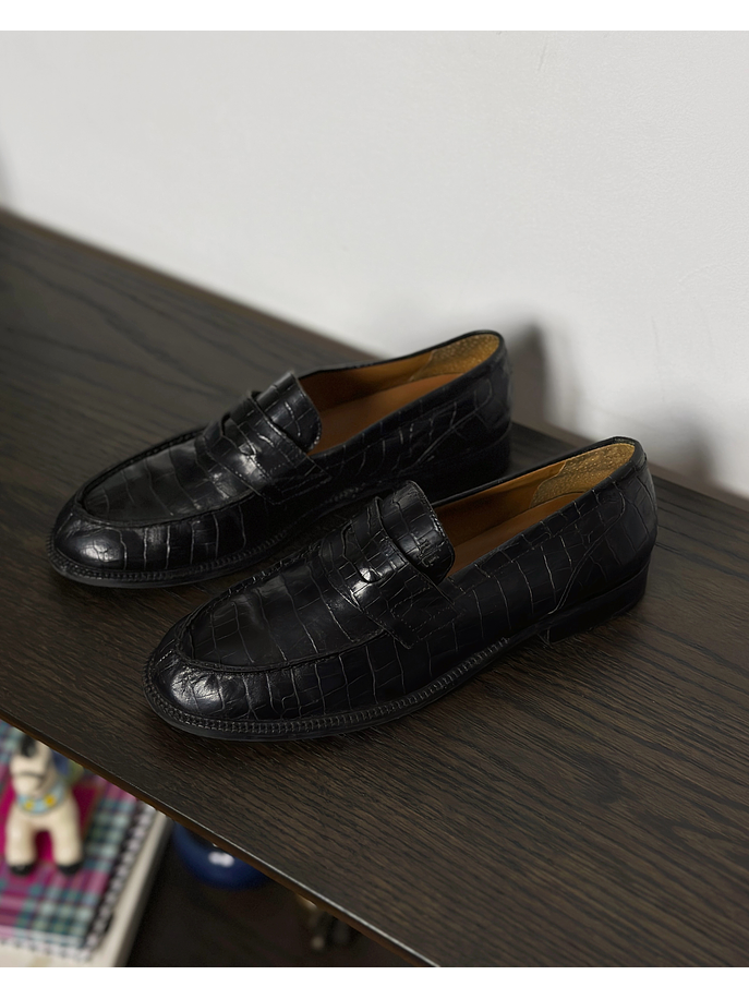 Mocasín negro cuero 5