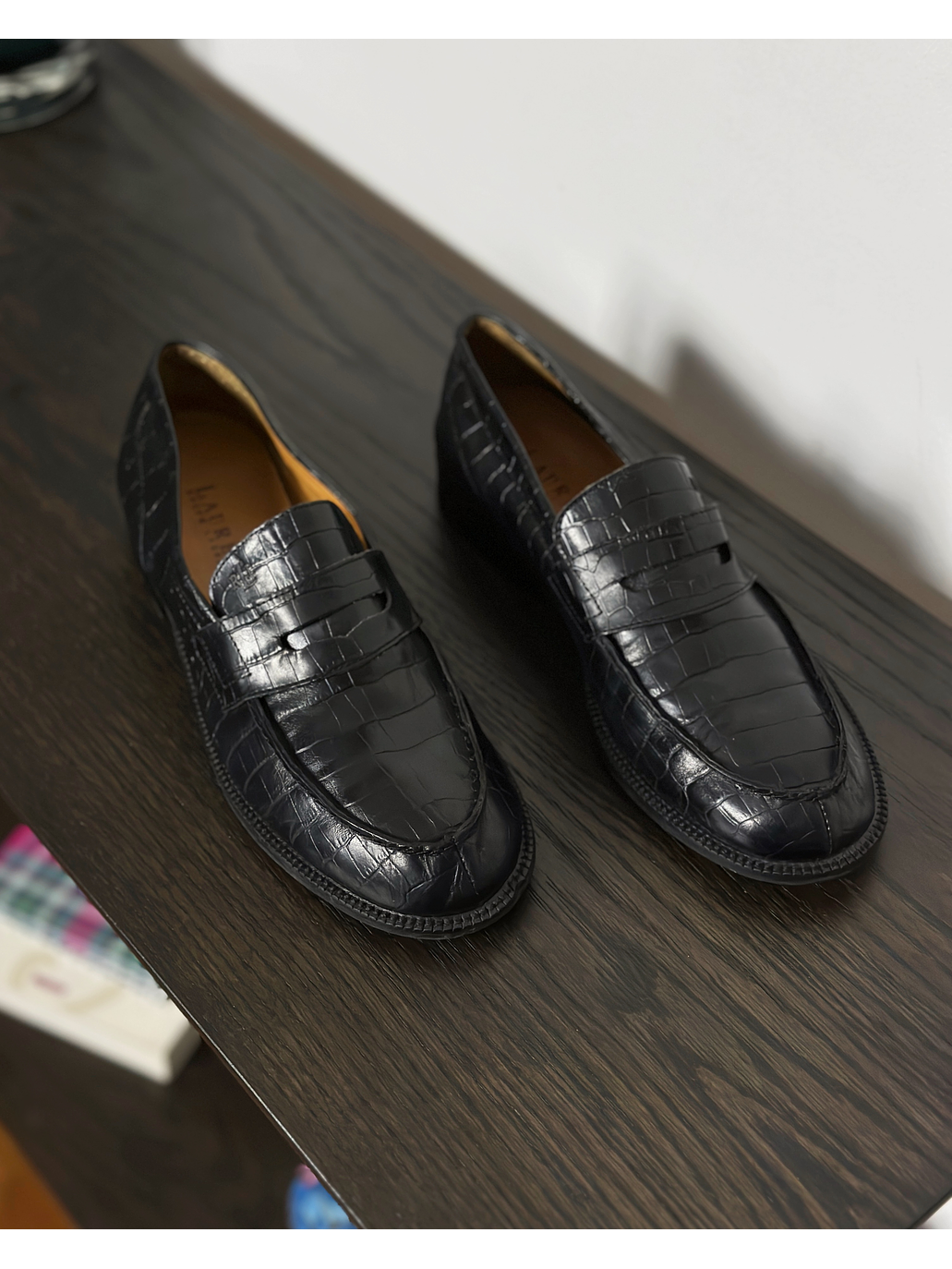 Mocasín negro cuero 1