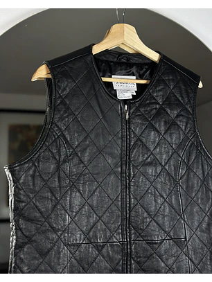 Chaqueta de cuero sin mangas