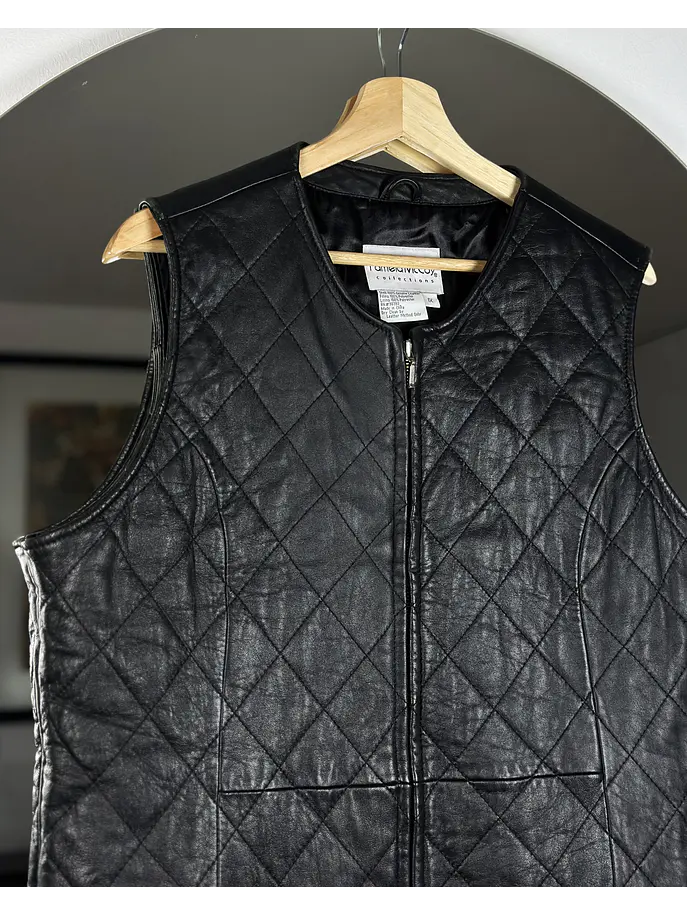 Chaqueta de cuero sin mangas 2