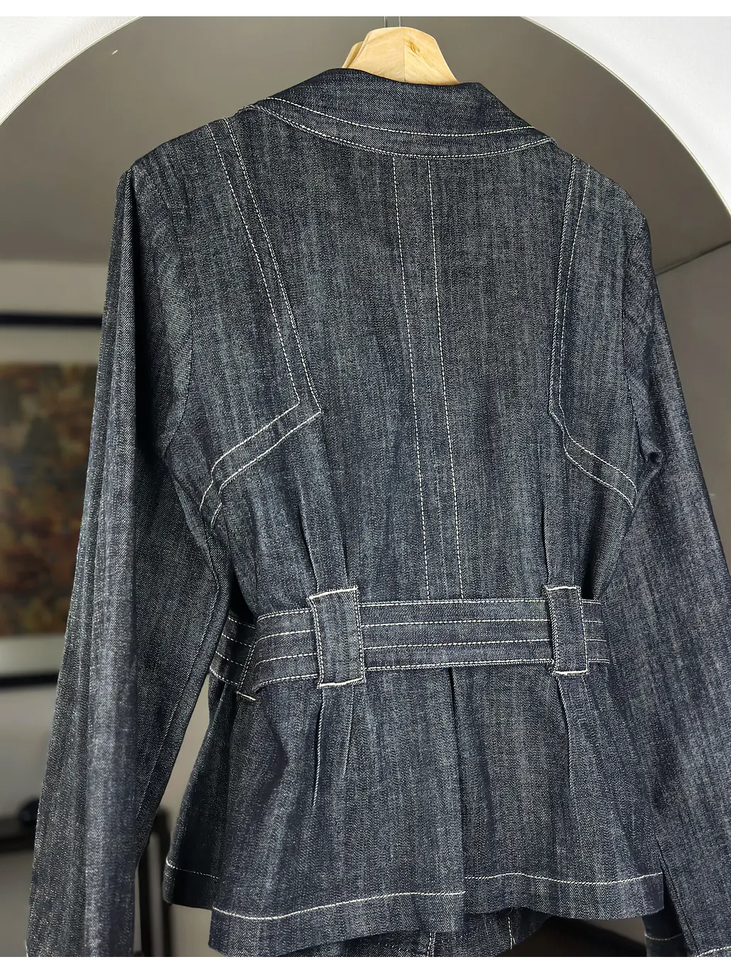 Chaqueta de mezclilla con cinturón 4