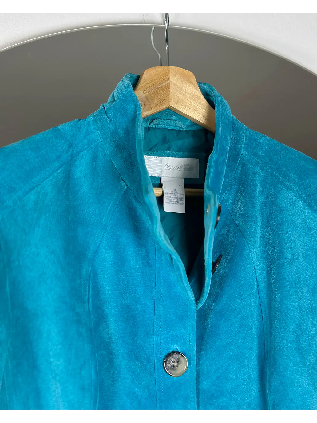 Chaqueta de gamuza turquesa 3