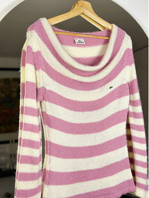 Chaleco rayado cuello bote