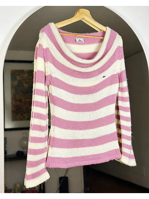 Chaleco rayado cuello bote