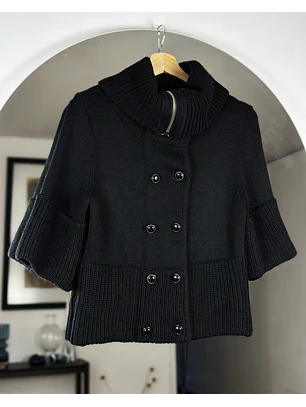 Chaleco negro manga 3/4