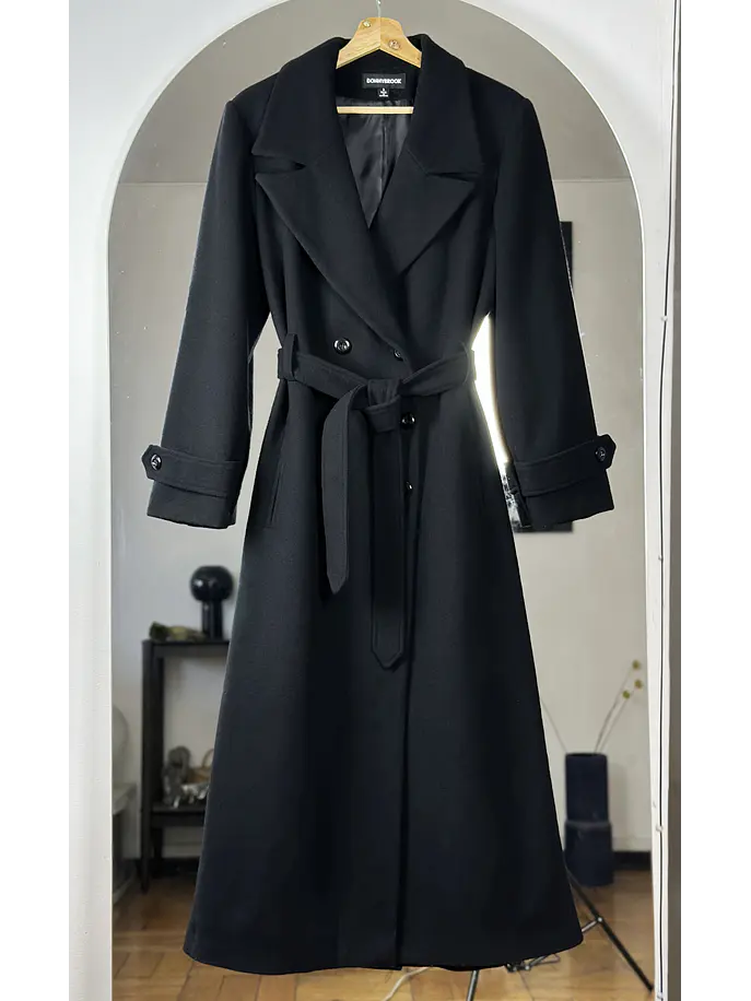 Abrigo negro de lana 1