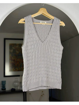 Chaleco gris con brillos