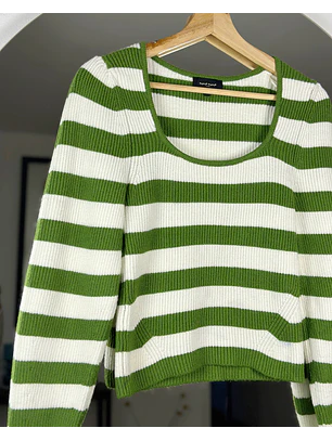 Top de punto rayado