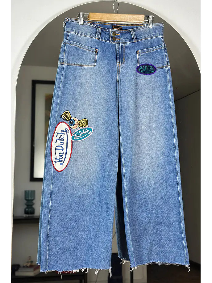 Jeans tiro medio wide leg 1