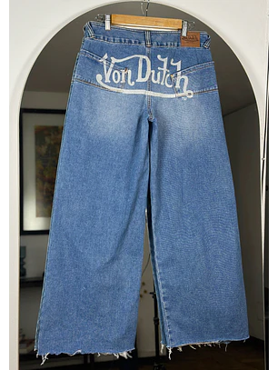 Jeans tiro medio wide leg