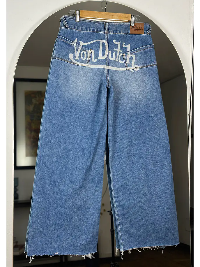 Jeans tiro medio wide leg 4