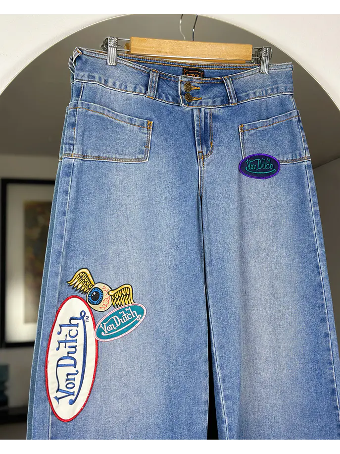 Jeans tiro medio wide leg 3