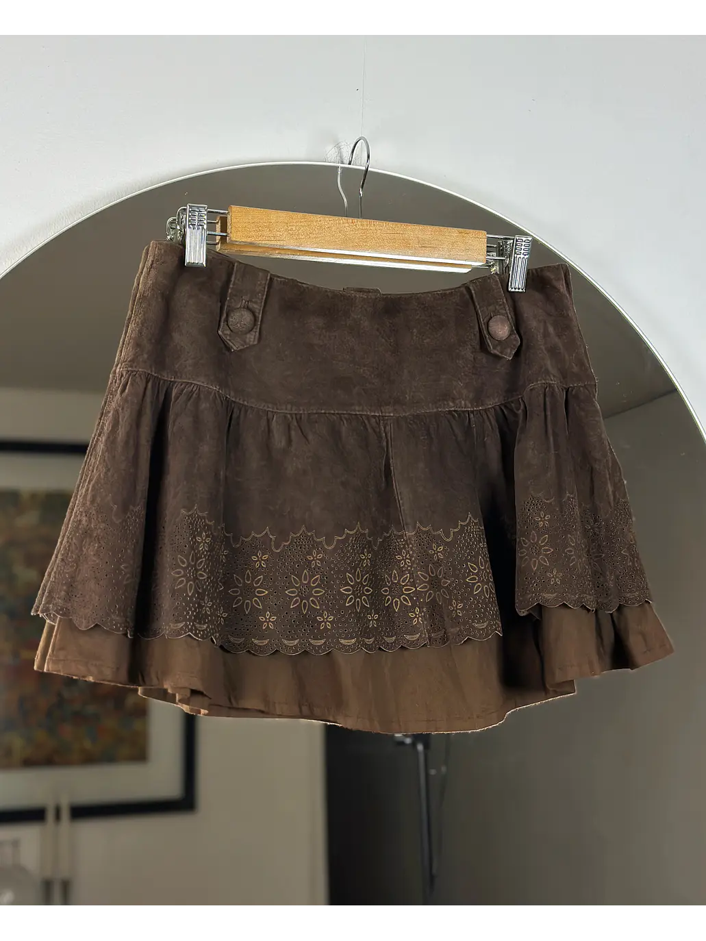 Falda de gamuza café 1