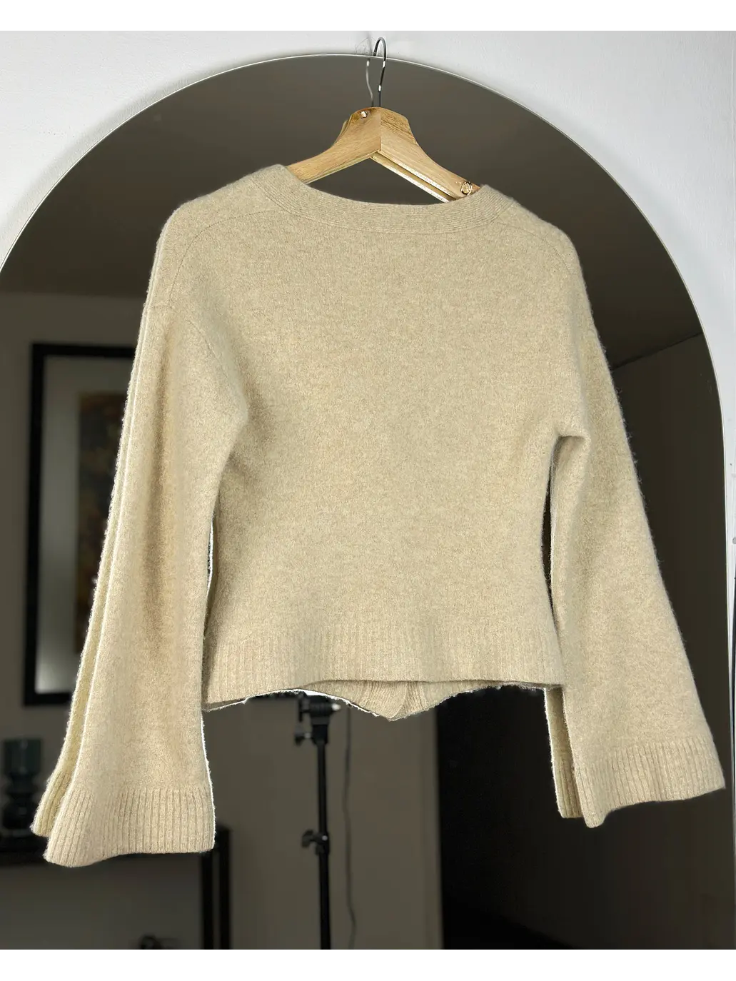 Cardigan beige de lana 4