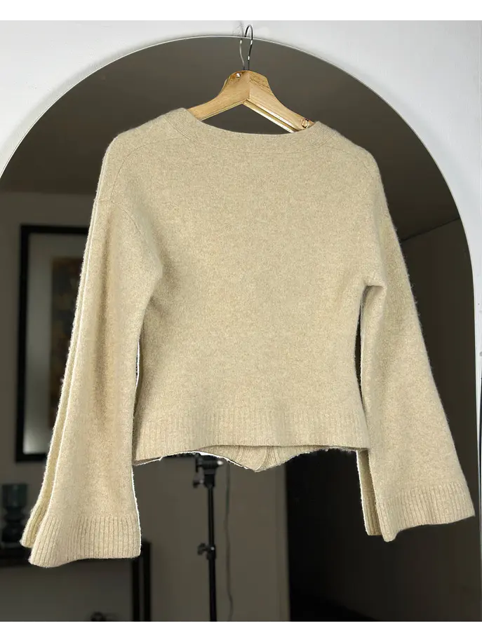 Cardigan beige de lana 4