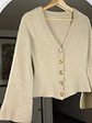 Cardigan beige de lana - Miniatura 2