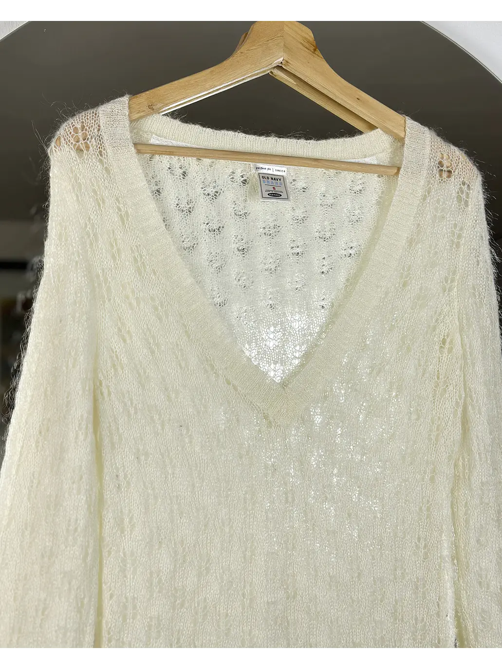 Chaleco blanco crema calado 3