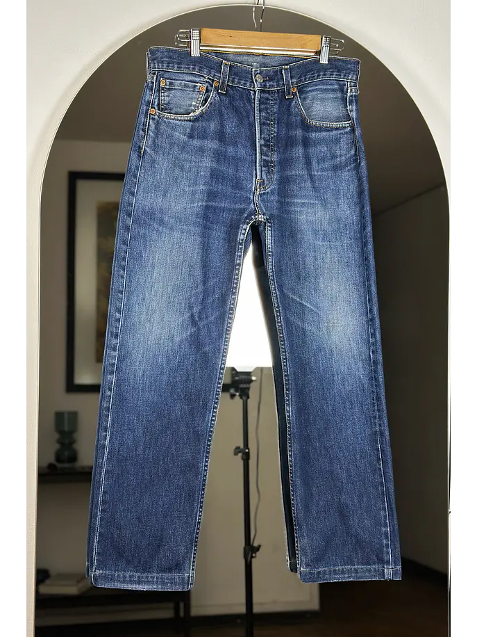 Jeans azul lavado recto 1