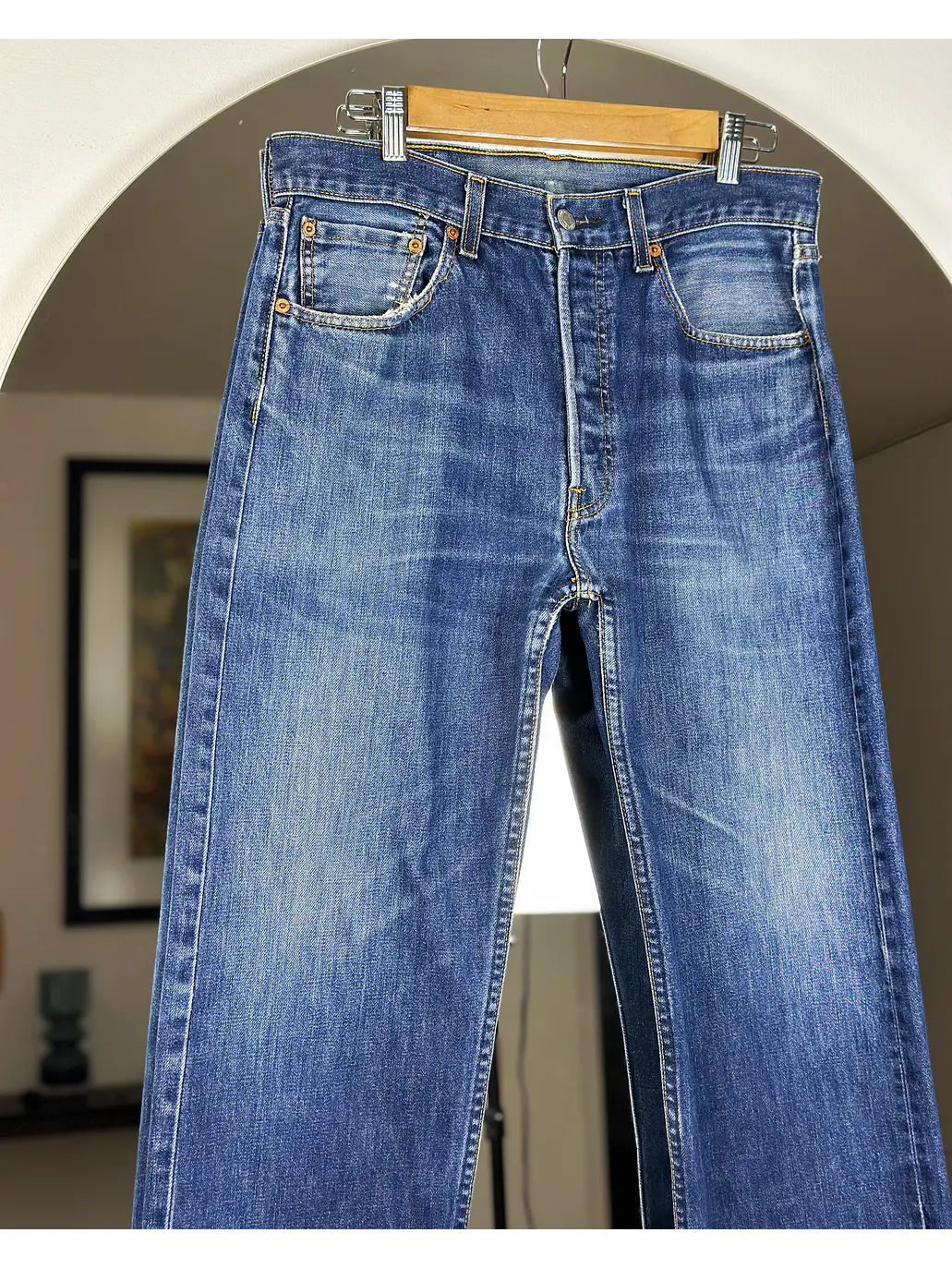 Jeans azul lavado recto 2