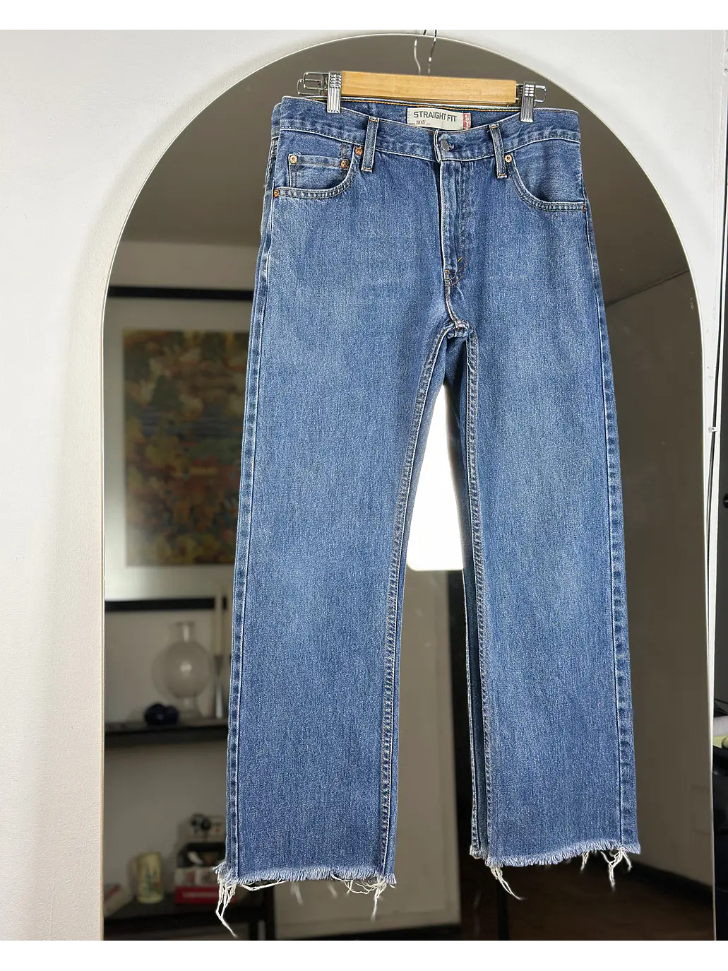 Jeans recto azul lavado 1