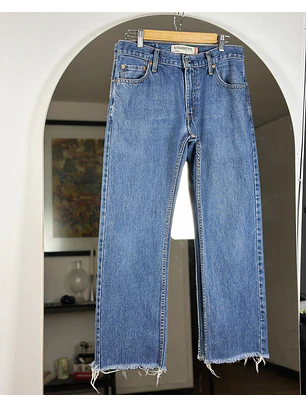 Jeans recto azul lavado