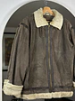 Chaqueta aviador de cuero café - Miniatura 2