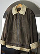 Chaqueta aviador de cuero café - Miniatura 1