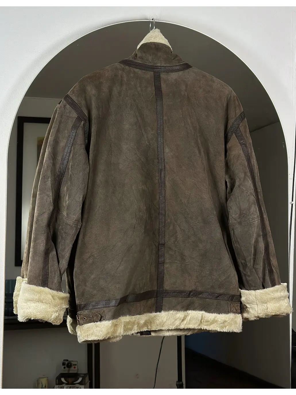 Chaqueta aviador de cuero café 5