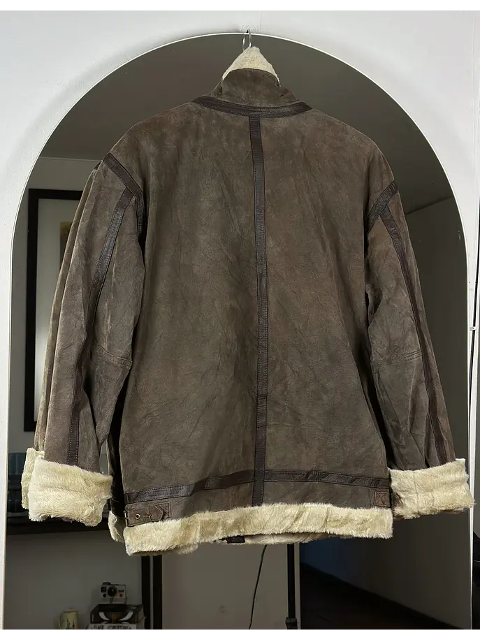 Chaqueta aviador de cuero café 5