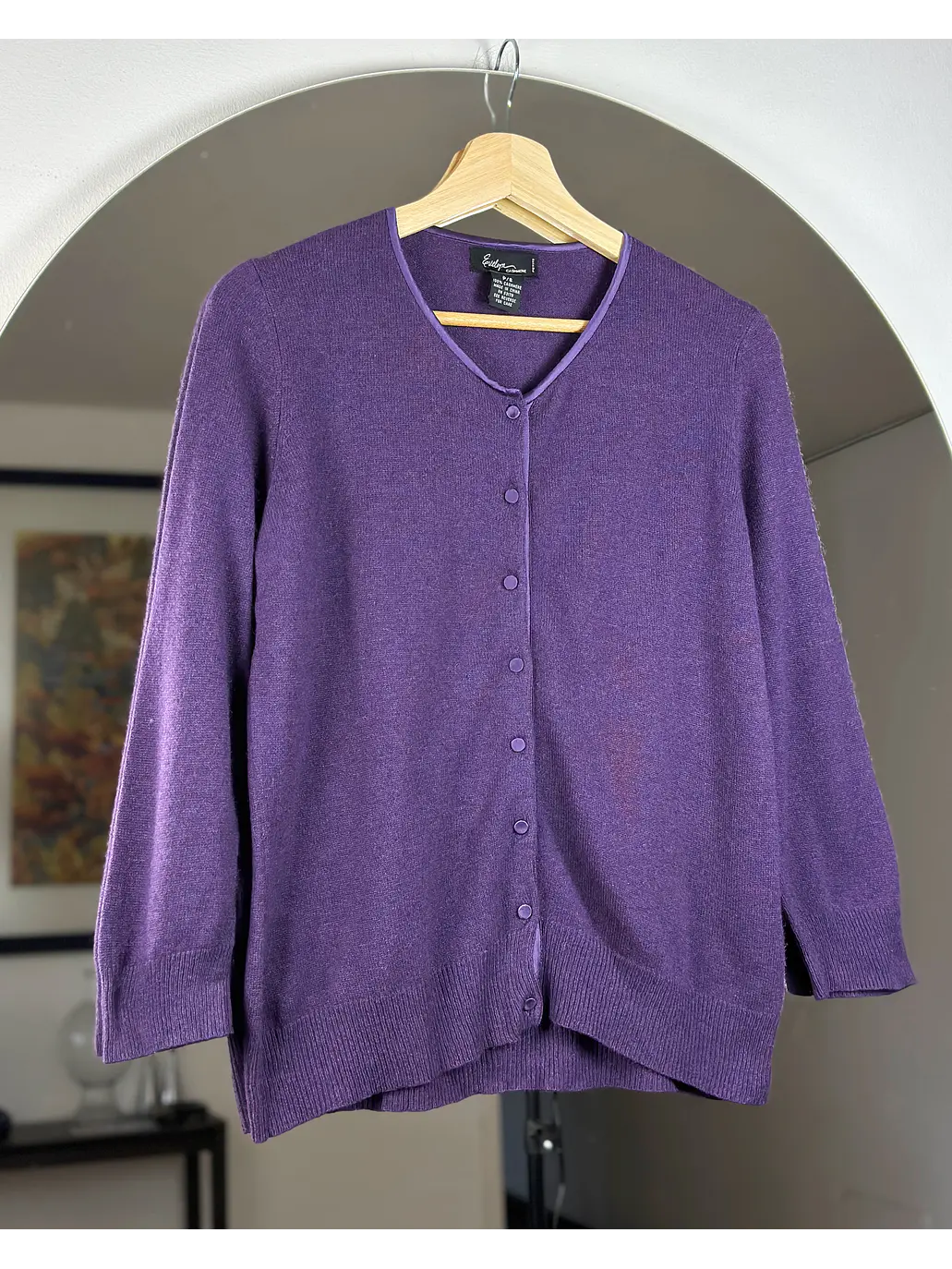 Cardigan cachemira morado 1