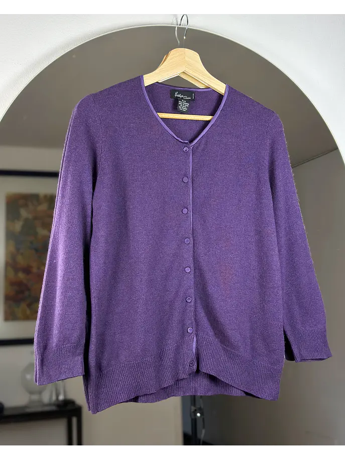 Cardigan cachemira morado 1