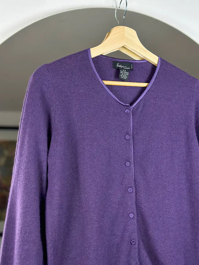 Cardigan cachemira morado 2