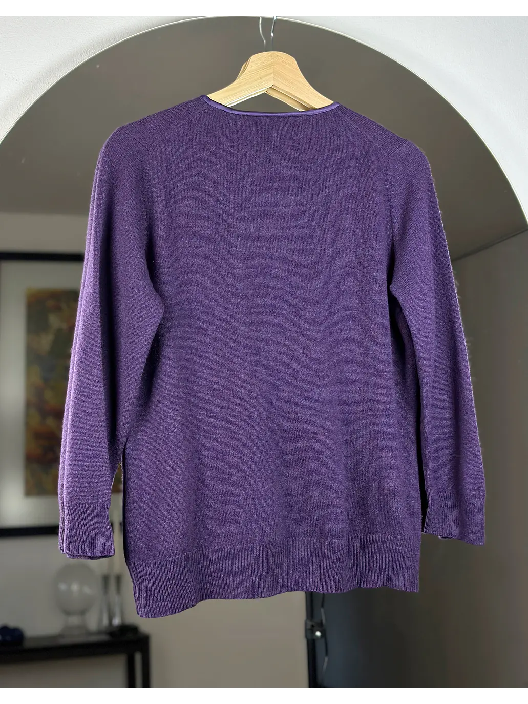 Cardigan cachemira morado 3