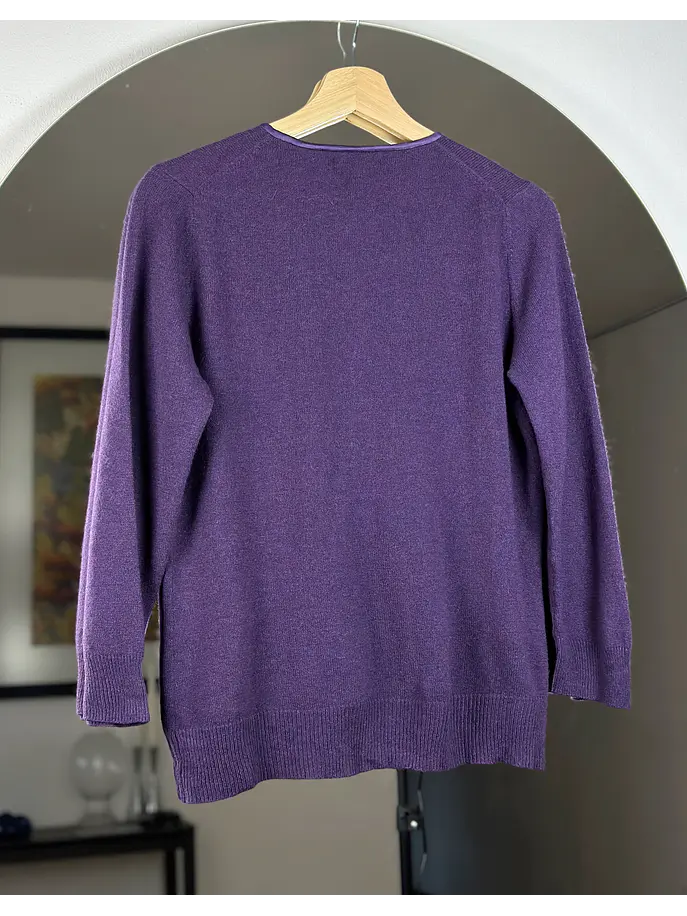 Cardigan cachemira morado 3