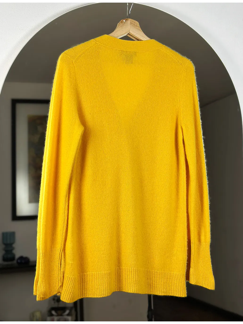 Cardigan cachemira amarillo 3