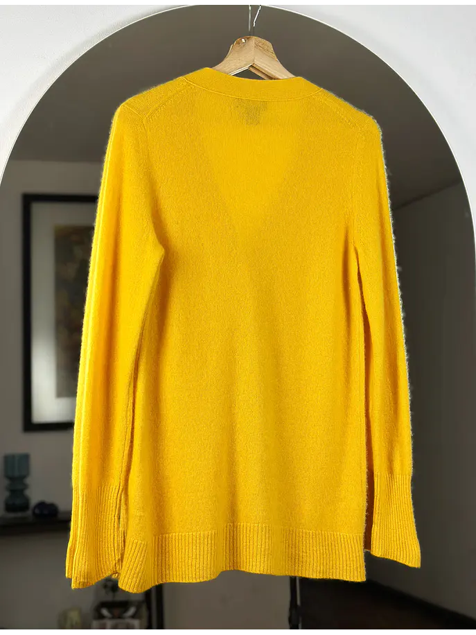 Cardigan cachemira amarillo 3