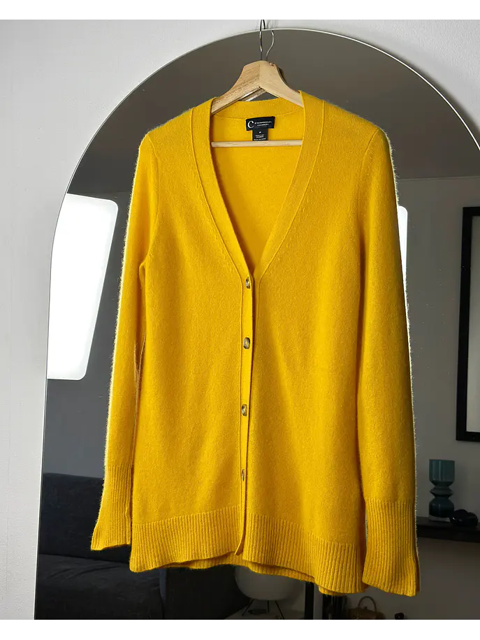 Cardigan cachemira amarillo 1