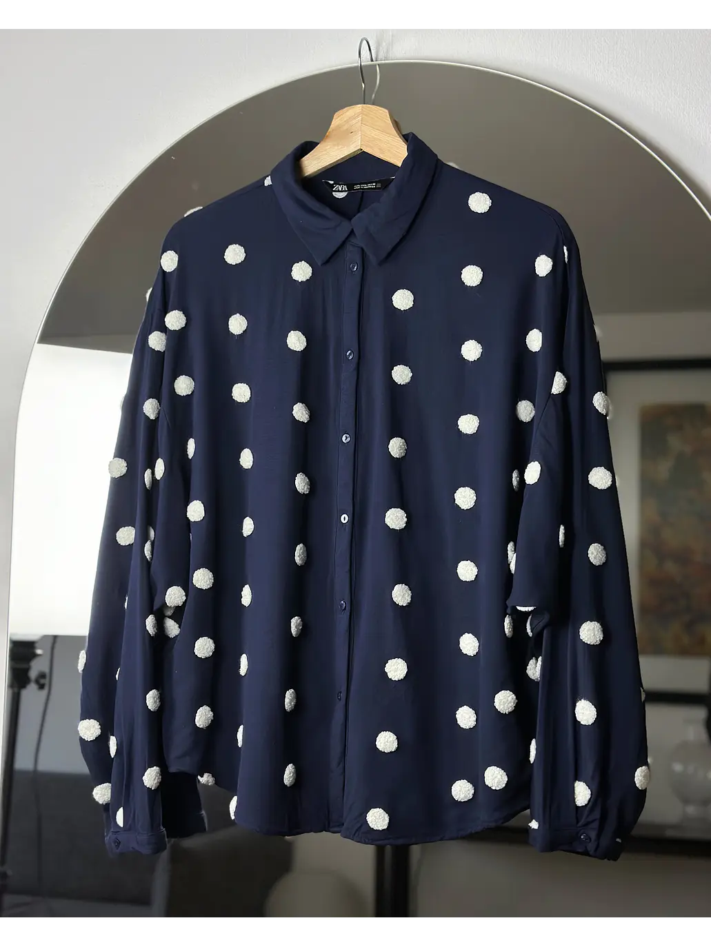 Camisa polka dots azul 1
