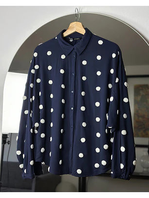 Camisa polka dots azul