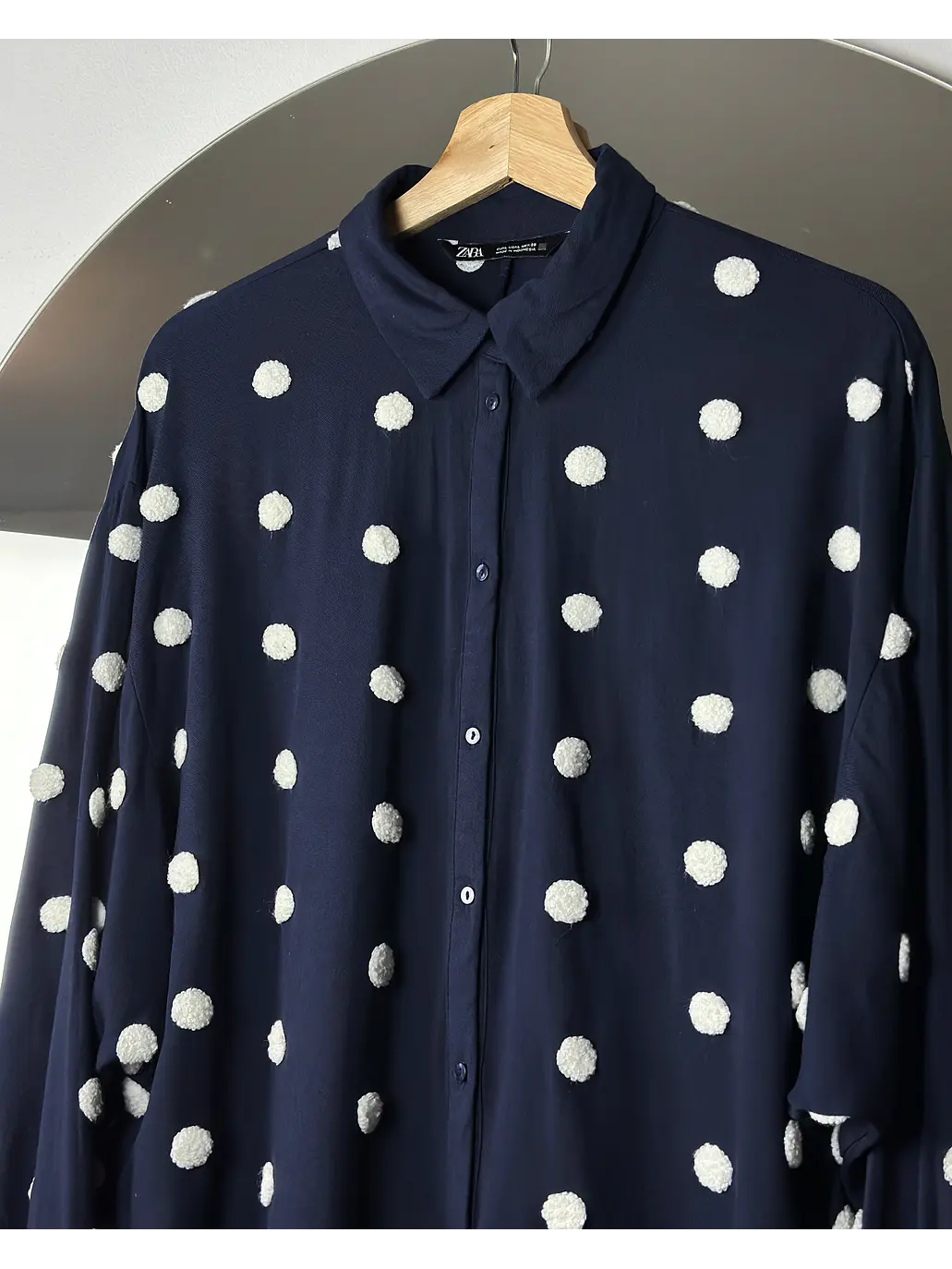 Camisa polka dots azul 2