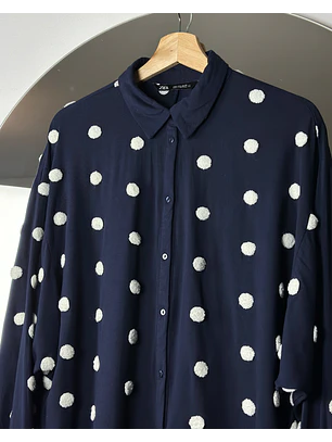Camisa polka dots azul