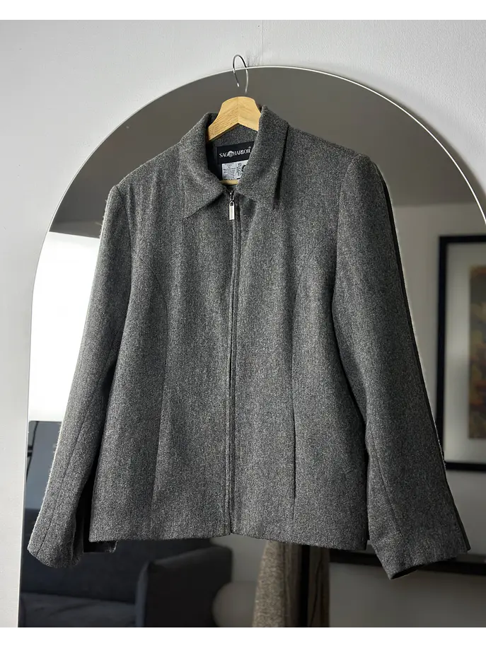 Chaqueta gris melange 1