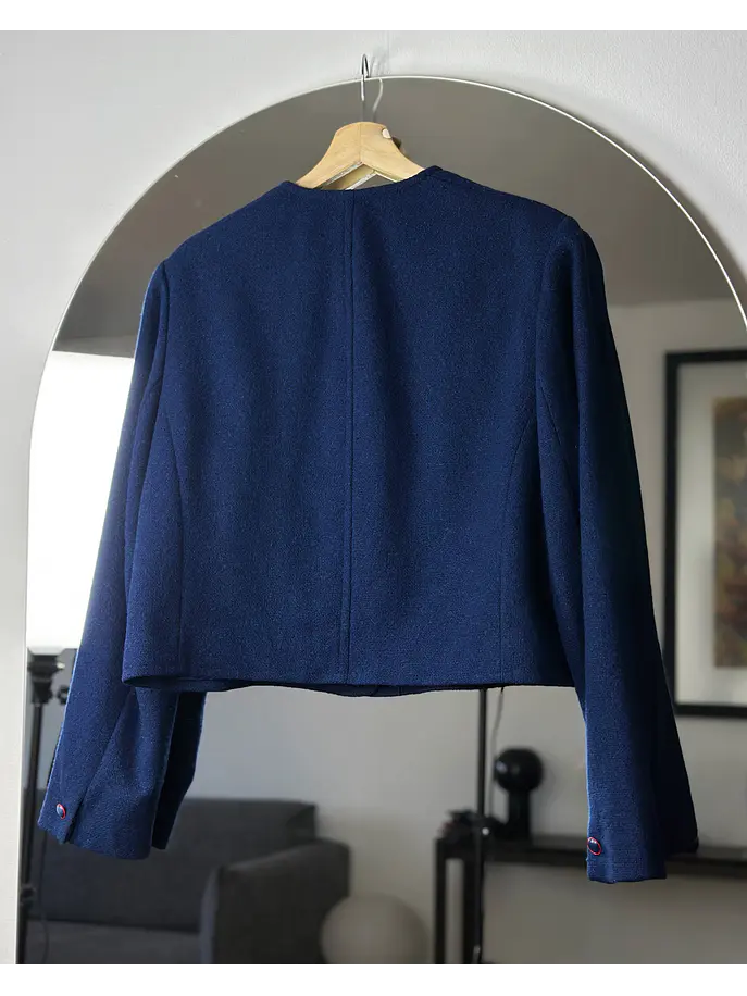 Chaqueta de lana azul 3