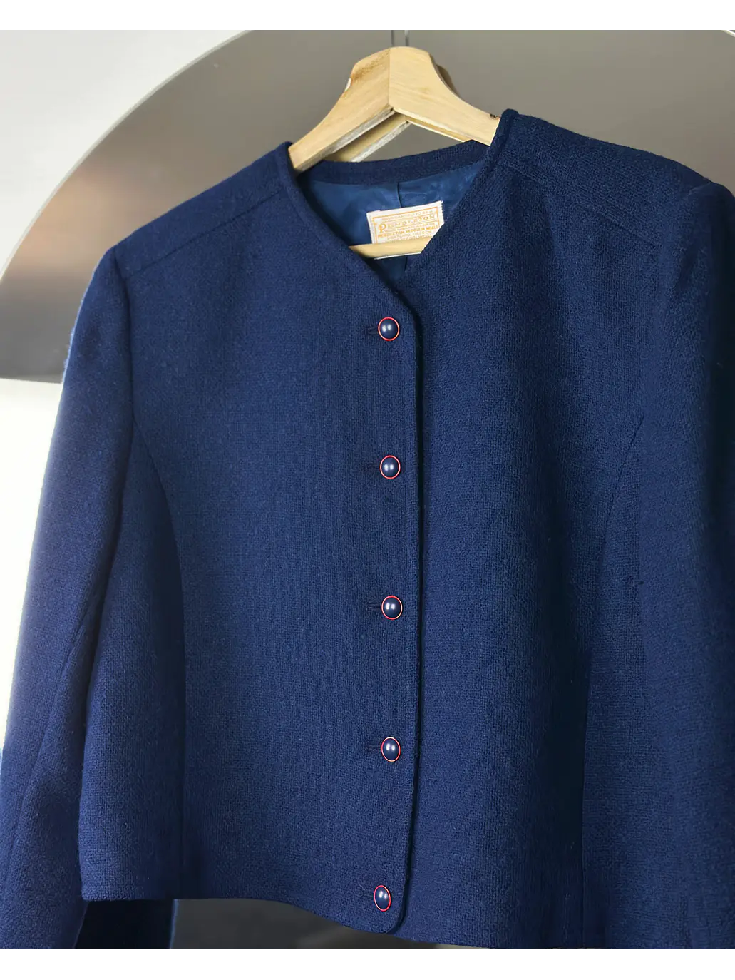 Chaqueta de lana azul 5