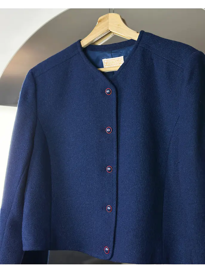 Chaqueta de lana azul 5