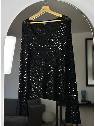Chaleco negro con lentejuelas