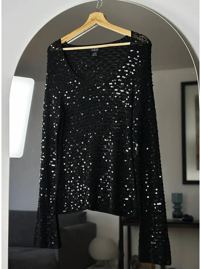 Chaleco negro con lentejuelas 1