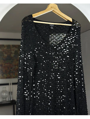 Chaleco negro con lentejuelas