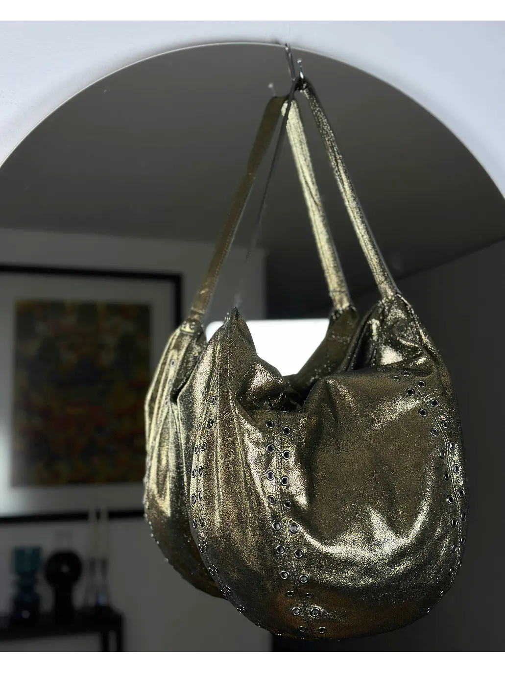 Bolso metalizado de cuero 2